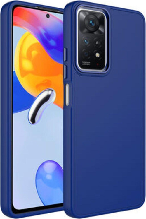 Redmi Note 11 Pro 5G Kılıf Metal Çerçeve Ve Buton Tasarımlı Silikon Luna Kapak
