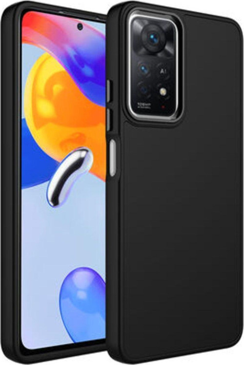 Redmi Note 11 Pro 5G Kılıf Metal Çerçeve Ve Buton Tasarımlı Silikon Luna Kapak