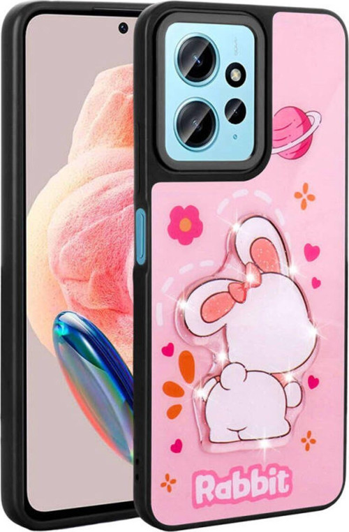 Redmi Note 12 4G Parlak Kabartmalı Ve Sevimli Figürlü Şık Amas Silikon Kılıf