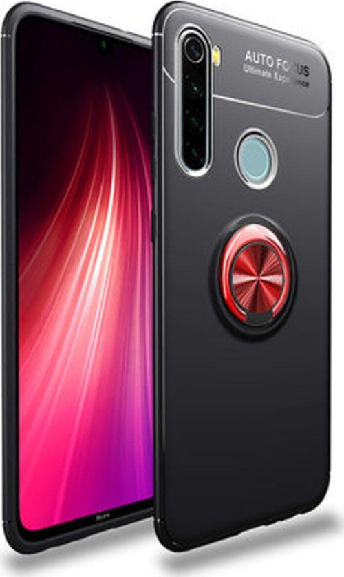 Redmi Note 8 Ultra Koruma Sağlayan Stant Özellikli Yüzüklü Ravel Silikon Kılıf
