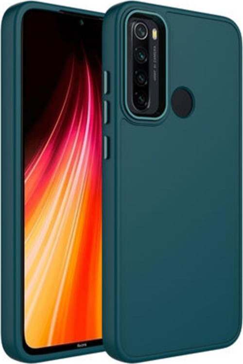 Redmi Note 8 Kılıf Metal Çerçeve Ve Buton Tasarımlı Silikon Luna Kapak