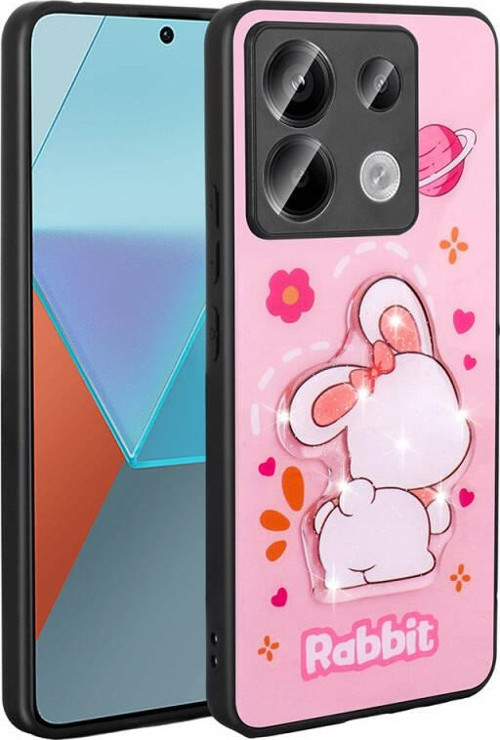 Redmi Note 13 Pro 5G Parlak Kabartmalı Ve Sevimli Figürlü Şık Amas Silikon Kılıf