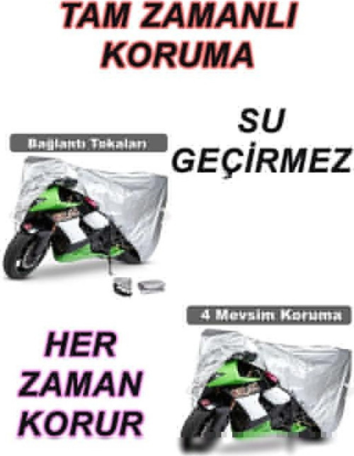 Falcon Attack 100 Uyumlu Arka Çanta Miflonlu Premium 4 Mevsim Koruyan Motosiklet Brandası Gri