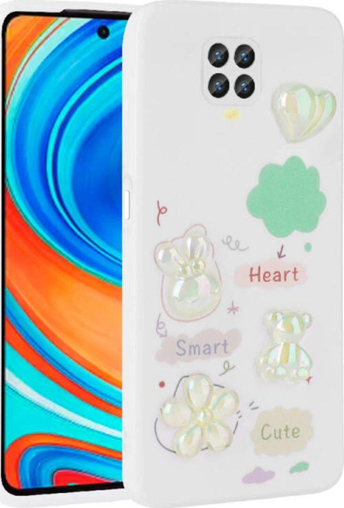 Redmi Note 9S Kılıf Kabartma Figürlü Parlak Toys Silikon Kapak