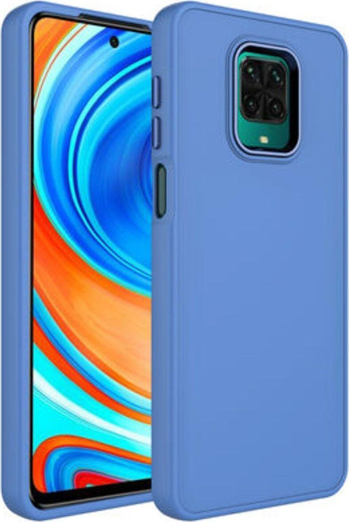 Redmi Note 9 Pro Kılıf Metal Çerçeve Ve Buton Tasarımlı Silikon Luna Kapak