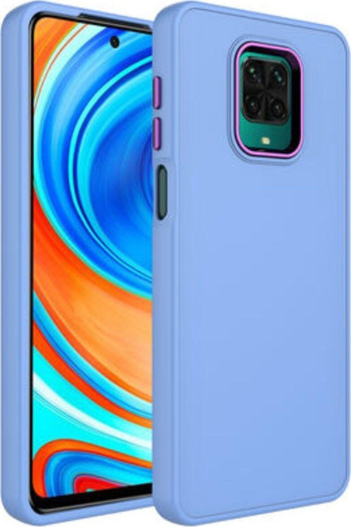 Redmi Note 9 Pro Kılıf Metal Çerçeve Ve Buton Tasarımlı Silikon Luna Kapak