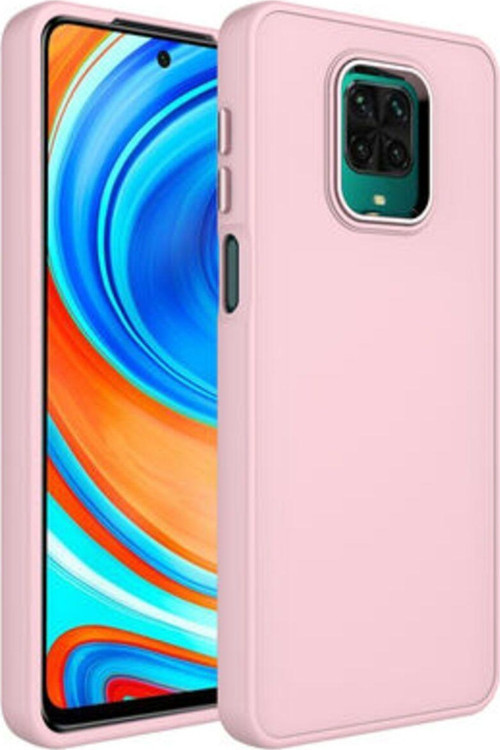 Redmi Note 9 Pro Kılıf Metal Çerçeve Ve Buton Tasarımlı Silikon Luna Kapak