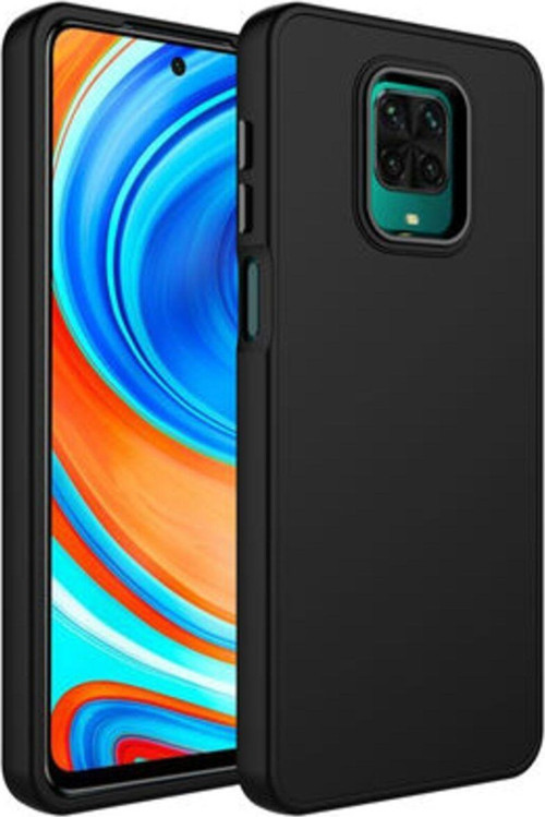 Redmi Note 9 Pro Kılıf Metal Çerçeve Ve Buton Tasarımlı Silikon Luna Kapak