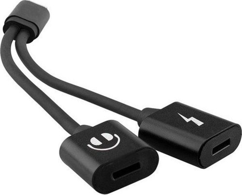 HY-XO38 Gümüş 2 in 1 Şarj+Kulaklık Lightning Metal Gövdeli Çevirici Kablo