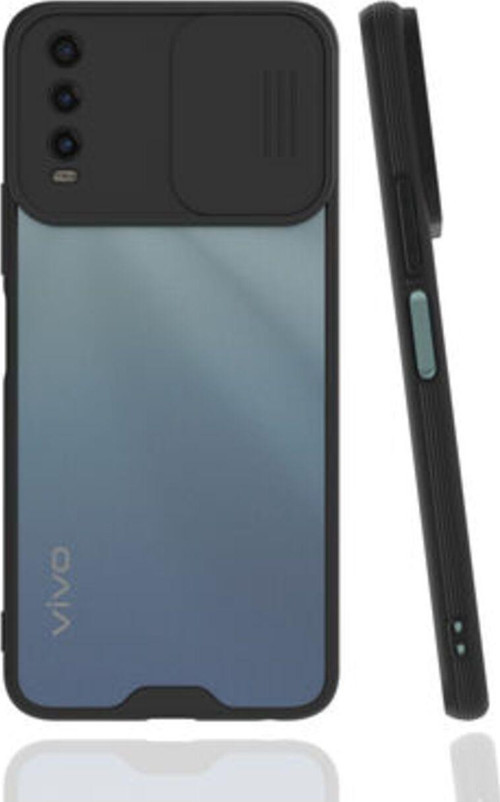 Vivo Y20S Kamera Koruma Sürgülü Şık Pena Silikon Kılıf