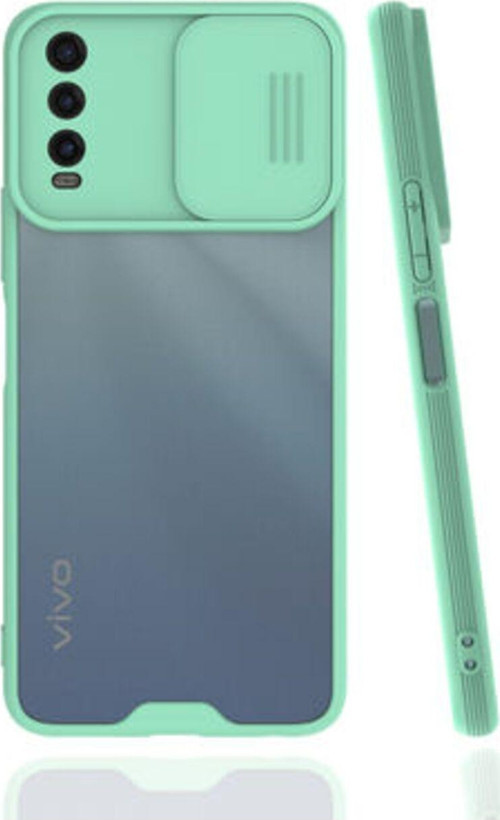 Vivo Y20S Kamera Koruma Sürgülü Şık Pena Silikon Kılıf