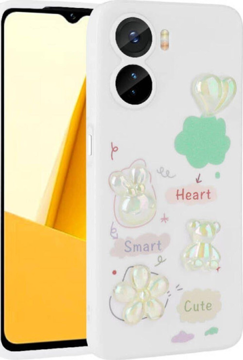 Vivo Y16 Kılıf Kabartma Figürlü Parlak Toys Silikon Kapak