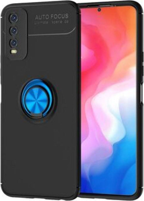 Vivo Y20S Ultra Koruma Sağlayan Stant Özellikli Yüzüklü Ravel Silikon Kılıf