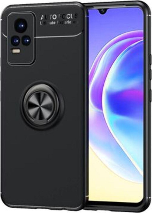 Vivo V21E Ultra Koruma Sağlayan Stant Özellikli Yüzüklü Ravel Silikon Kılıf
