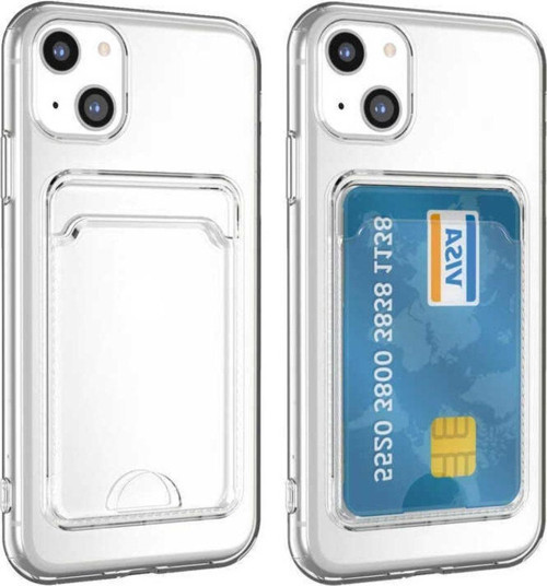 Iphone 14 Plus Şeffaf Arkası Kart Girişli Şık Setra Clear Premium Tpu Silikon Kılıf