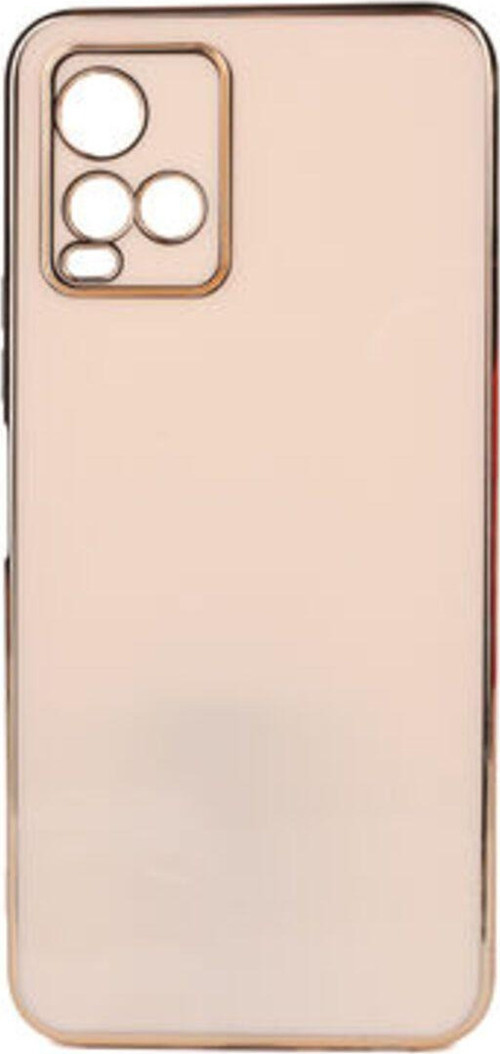 Vivo Y32 Parlak Yapılı Ve Kenarları Altın Görünümlü Şık Bark Premium Silikon Kılıf