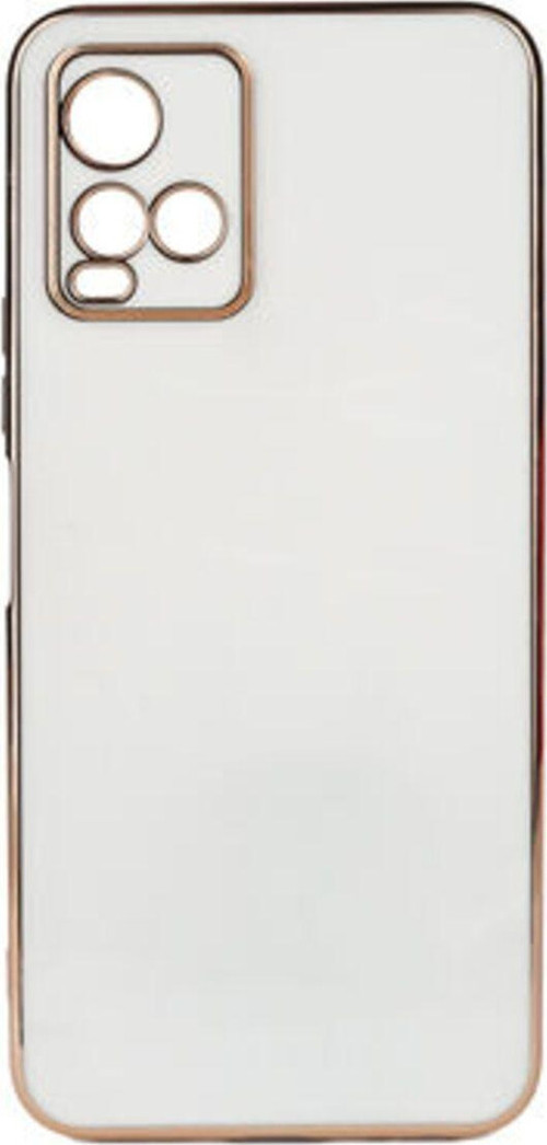 Vivo Y32 Parlak Yapılı Ve Kenarları Altın Görünümlü Şık Bark Premium Silikon Kılıf