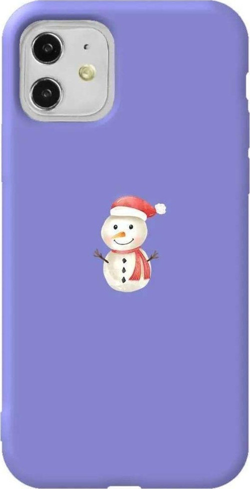 iPhone 11 Uyumlu Lila Renkli Silikon Telefon Kılıfı - Snowman