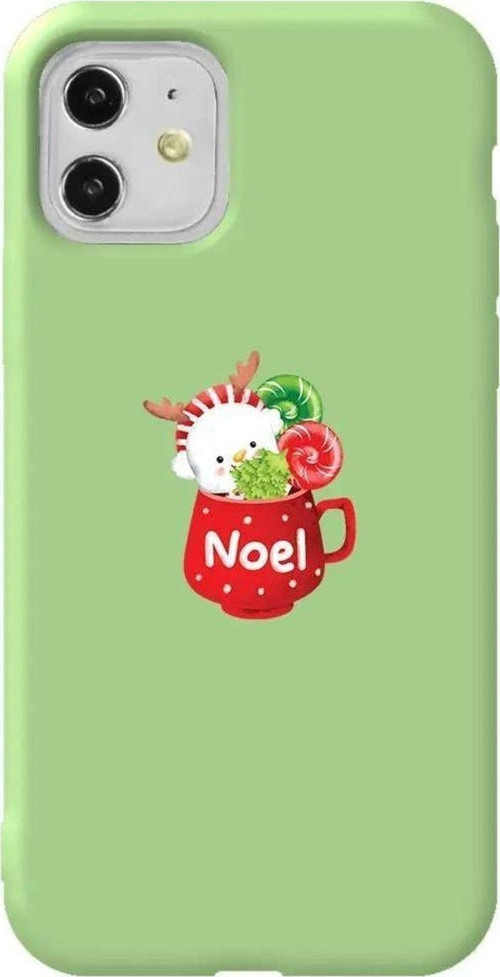 iPhone 11 Açık Yeşil Renkli Silikon Telefon Kılıfı - A Cup Of Xmas 5