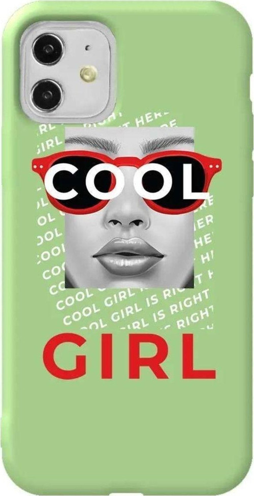 iPhone 11 Açık Yeşil Renkli Silikon Telefon Kılıfı - Cool Girl