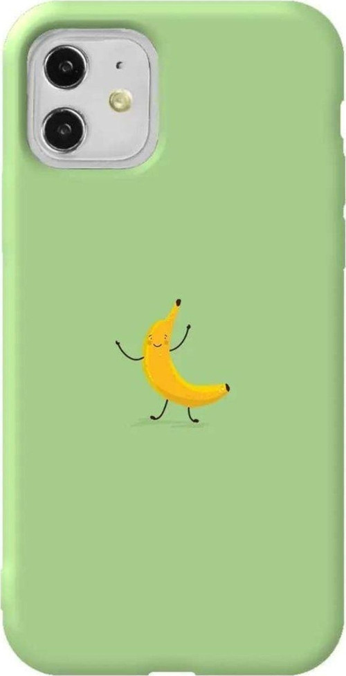iPhone 11 Açık Yeşil Renkli Silikon Telefon Kılıfı - Cute Muz