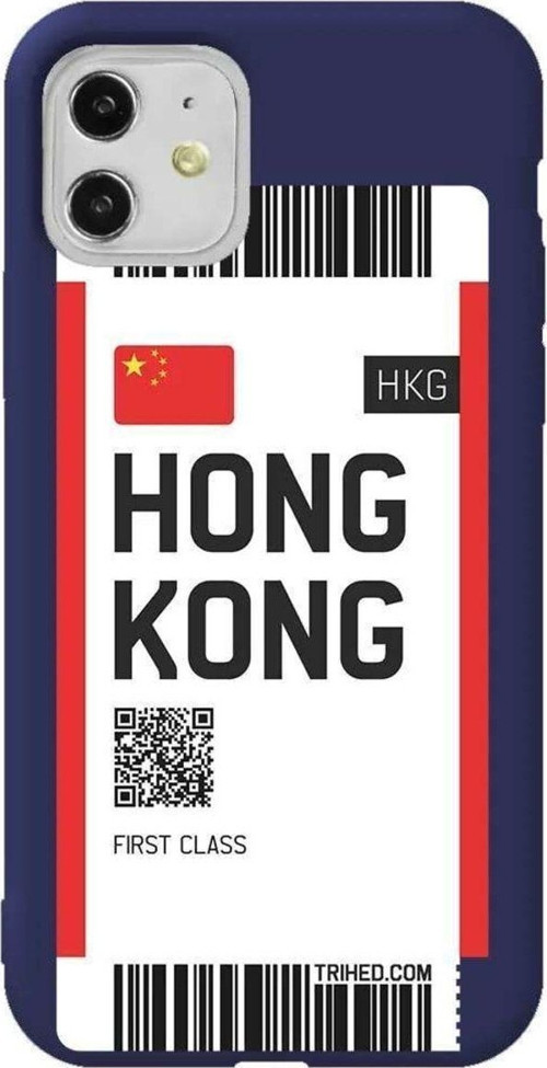 iPhone 11 Lacivert Renkli Silikon Telefon Kılıfı - Hong Kong Bileti