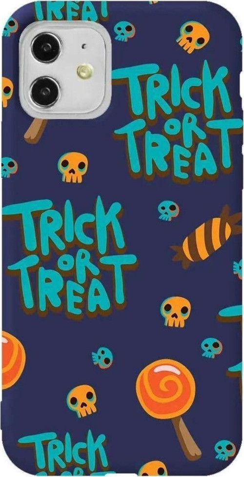 iPhone 11 Lacivert Renkli Silikon Telefon Kılıfı - Hypnotic Trick Or Treat
