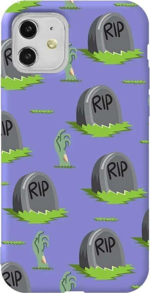 iPhone 11 Lila Renkli Silikon Telefon Kılıfı - Hallowen Rip