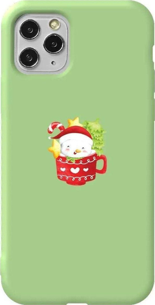 İphone 11 Pro Açık Yeşil Renkli Silikon Telefon Kılıfı - A Cup Of Xmas 4