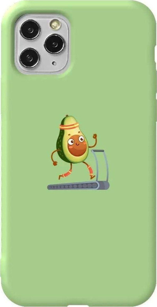 İphone 11 Pro Açık Yeşil Renkli Silikon Telefon Kılıfı - Avokado Run