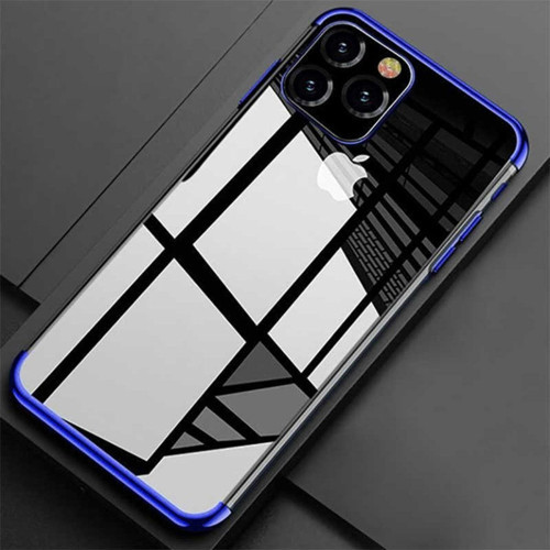 Iphone 11 Pro Max Şeffaf Kenarları Renkli Bosses Premium Mavi Sılıkon Kılıf