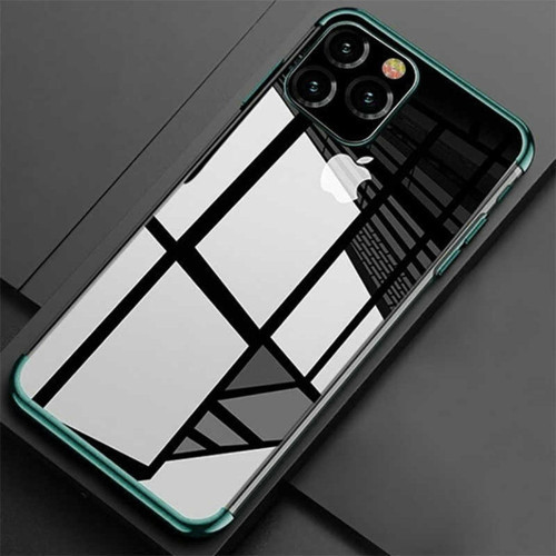 Iphone 11 Pro Max Şeffaf Kenarları Renkli Bosses Premium Yeşil Sılıkon Kılıf