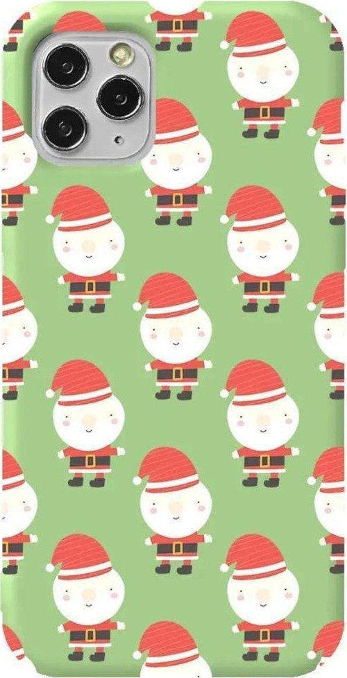 İphone 11 Pro Açık Yeşil Renkli Silikon Telefon Kılıfı - Cartoon Claus