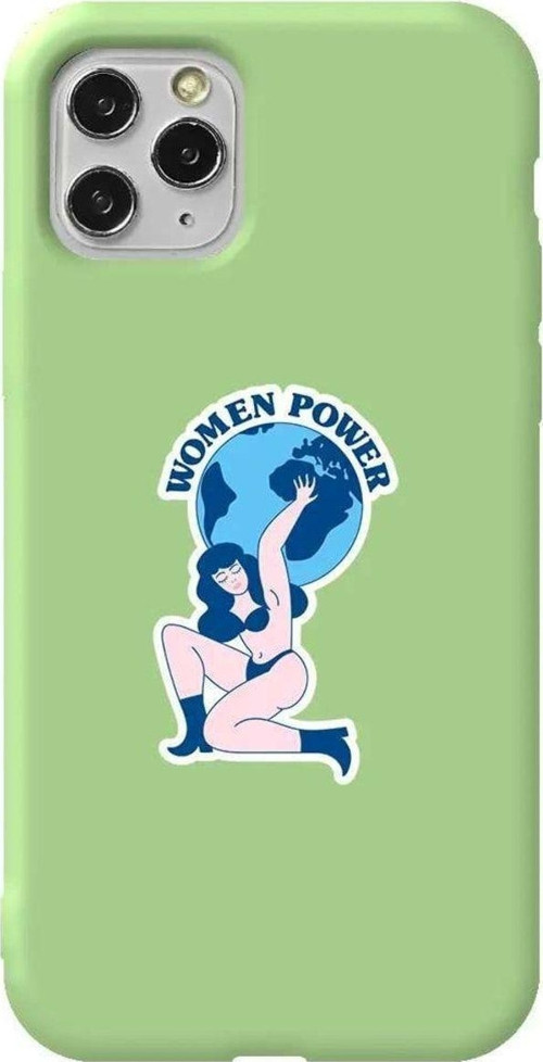 İphone 11 Pro Açık Yeşil Renkli Silikon Telefon Kılıfı - World Up Woman