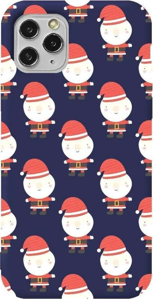 İphone 11 Pro Lacivert Renkli Silikon Telefon Kılıfı - Cartoon Claus
