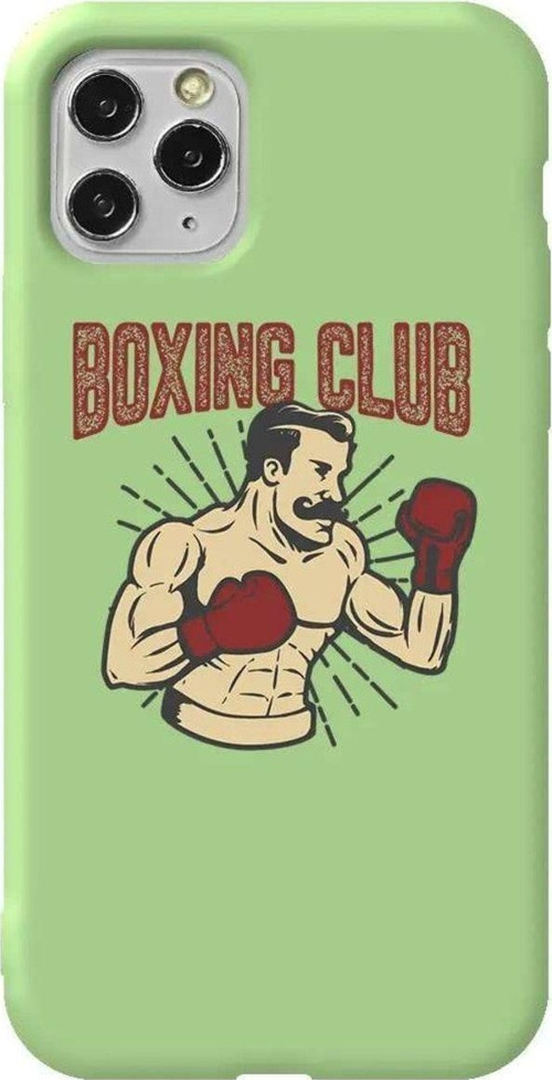 İphone 11 Pro Max Açik Yesil Renkli Silikon Telefon Kılıfı - Boxing Club