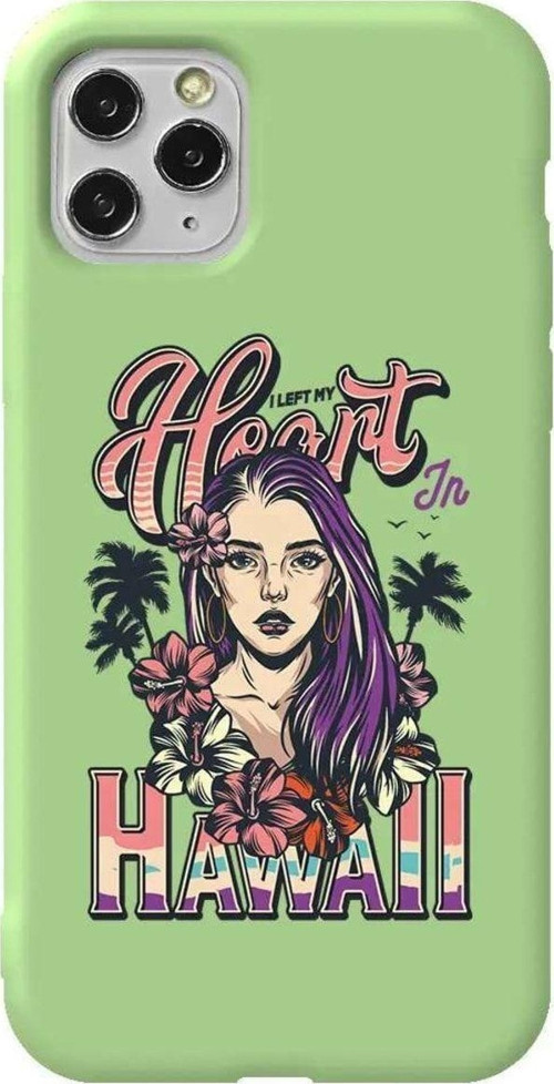 İphone 11 Pro Max Açik Yesil Renkli Silikon Telefon Kılıfı - Hawai