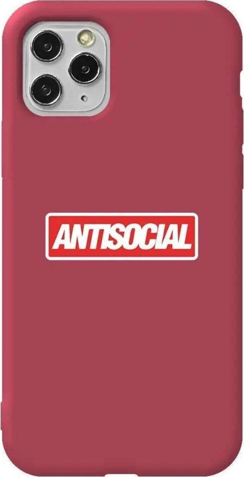 İphone 11 Pro Max Bordo Renkli Silikon Telefon Kılıfı - Anti Sosyal