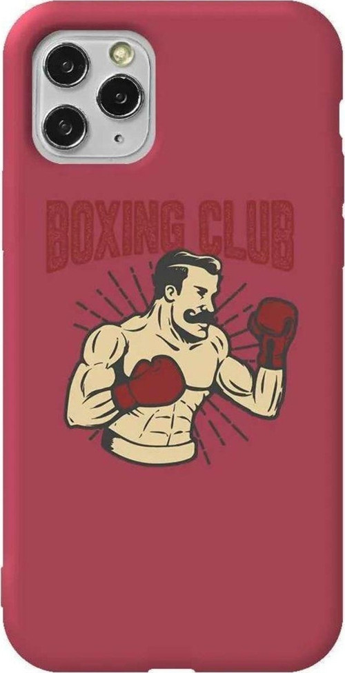 İphone 11 Pro Max Bordo Renkli Silikon Telefon Kılıfı - Boxing Club