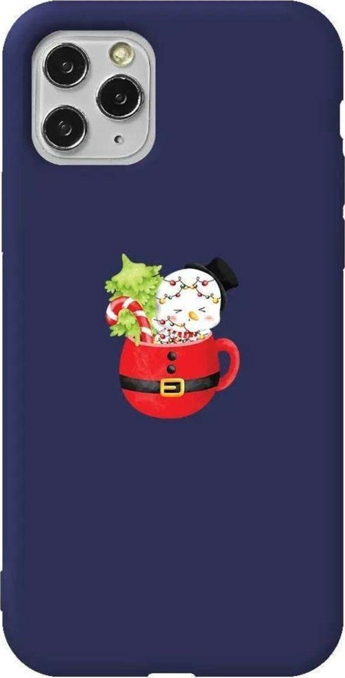 iPhone 11 Pro Max Lacivert Renkli Silikon Telefon Kılıfı - A Cup Of Xmas 7