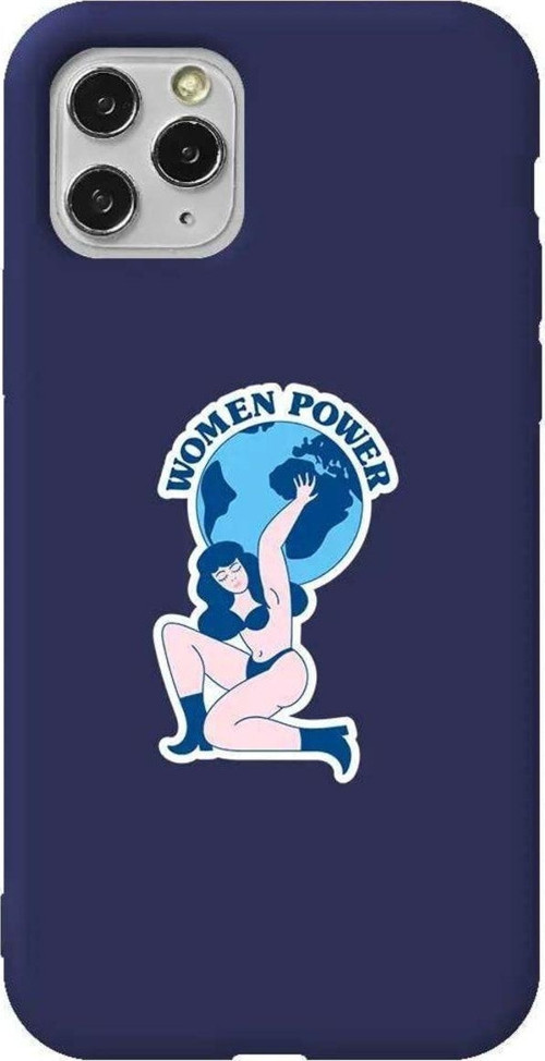 İphone 11 Pro Max Lacivert Renkli Silikon Telefon Kılıfı - World Up Woman