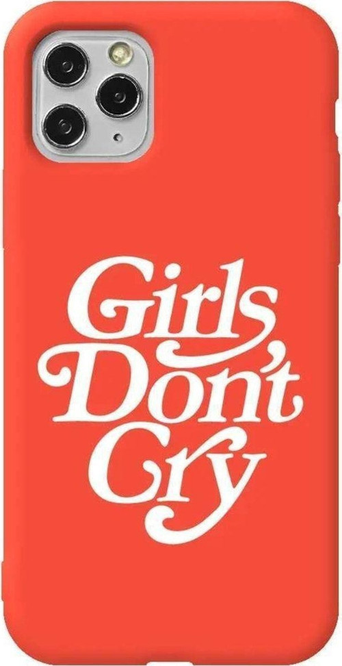 İphone 11 Pro Max Turuncu Renkli Silikon Telefon Kılıfı - Girls Don't Cry