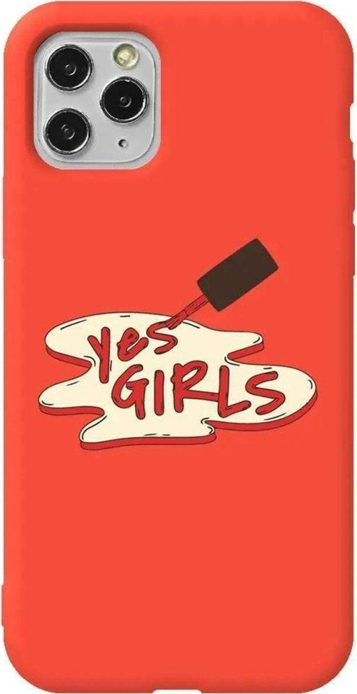 İphone 11 Pro Max Turuncu Renkli Silikon Telefon Kılıfı - Yes Girls