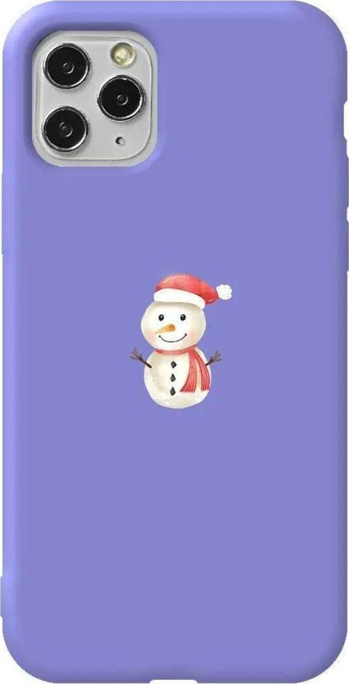 İphone 11 Pro Max Uyumlu Lila Renkli Silikon Telefon Kılıfı - Snowman