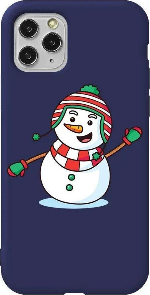 İphone 11 Pro Uyumlu Lacivert Renkli Silikon Telefon Kılıfı - Snowman 2
