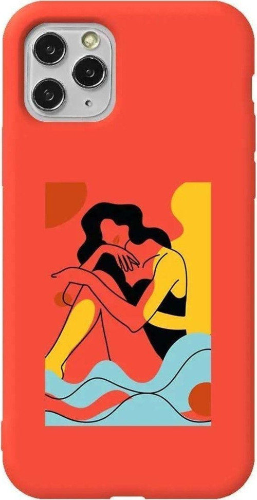 İphone 11 Pro Turuncu Renkli Silikon Telefon Kılıfı - Watch Sea