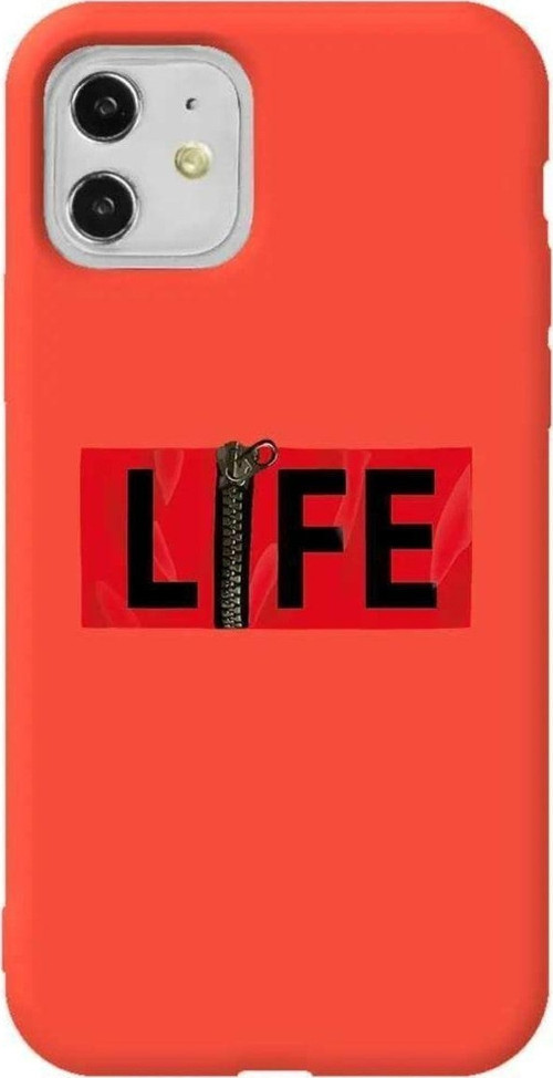 iPhone 11 Turuncu Renkli Silikon Telefon Kılıfı - Life
