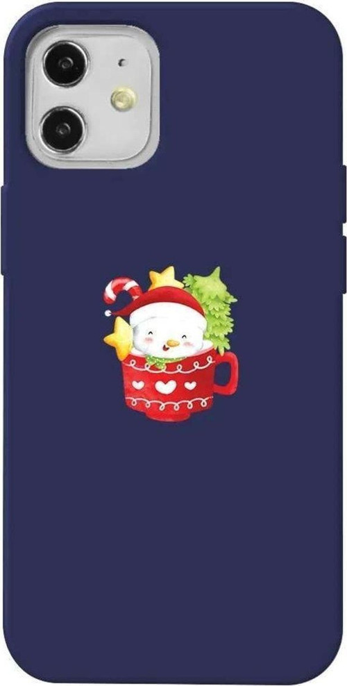 iPhone 12 Lacivert Renkli Silikon Telefon Kılıfı - A Cup Of Xmas 4