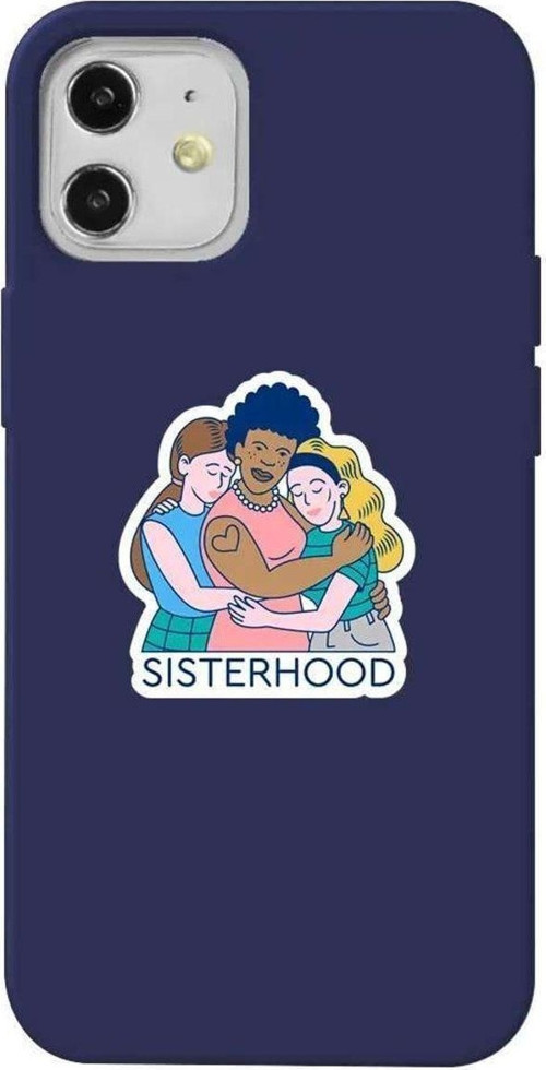 iPhone 12 Lacivert Renkli Silikon Telefon Kılıfı - Sisterhood