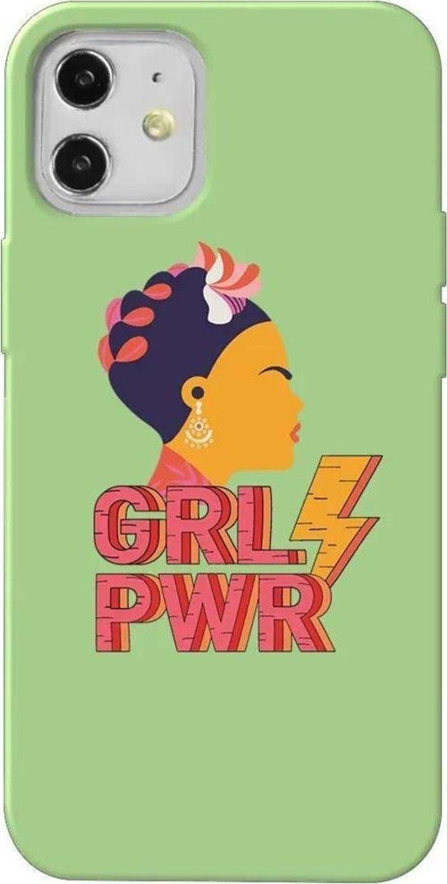 İphone 12 Mini Açik Yesil Renkli Silikon Telefon Kılıfı - Grl Pwr